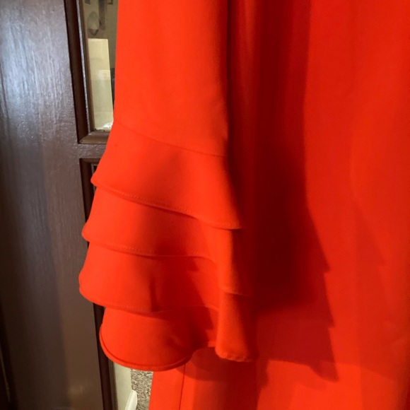 Sugarlips Bright Coral Bell Sleeve Dress Medium - Picture 3 of 5